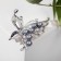Brooch "Butterfly" with a pearl wing, the color is gray in silver