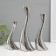 Ceramics candlestick for 1 candle "wave" d = 2.5 cm, silver, set 3 pcs h = 20, 25 and 30 cm