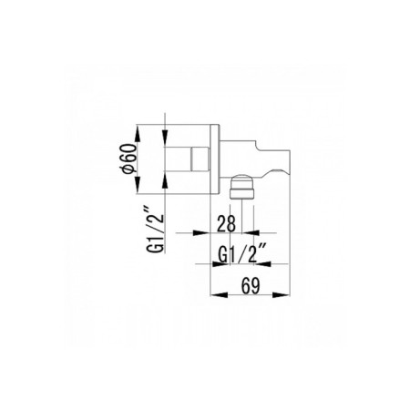 Shower hose connection Lemark LM4885B, 60 x 69 mm, bronze-1