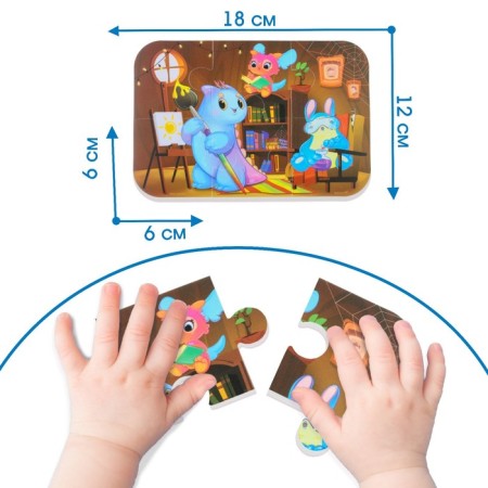 Soft puzzle for kids "monsters", 6 parts, crumb I-3