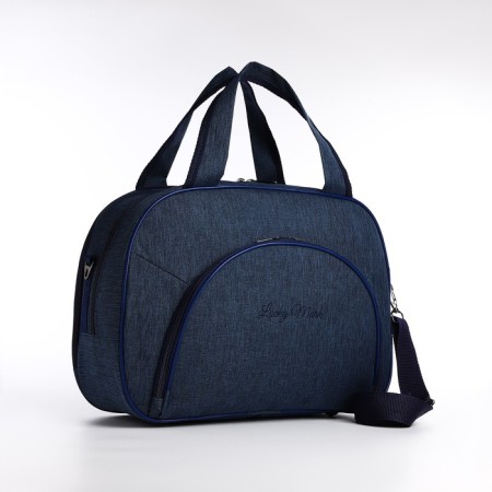 Road bag with lightning, external pocket, blue color