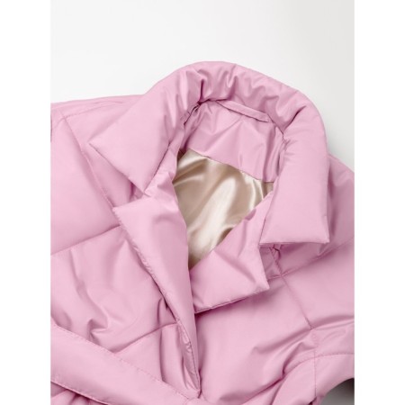 Пальто стёганое для девочек AmaroBaby TRENDY, рост 116-122 см, цвет розовый-17