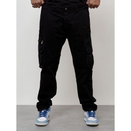 Cargo jeans male, size 52, black color