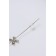 Earring "Kaff" Pin, a four -leaflet, white color in silver