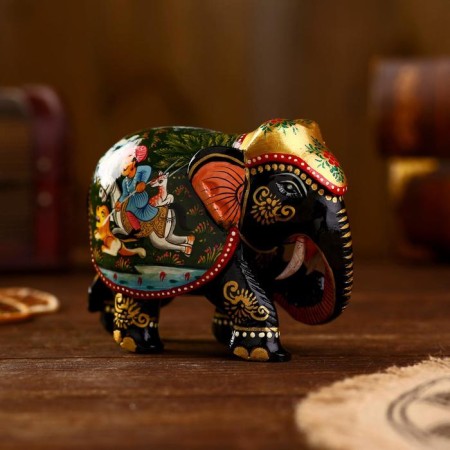 Souvenir tree "painted elephant" 10x6.5x12 cm-1