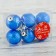 Set of balls plastic D-4 cm, 6 pcs "bead" blue