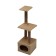 House for cats with two shelves, oval entrance, jute, 37 x 37 x 111 cm, beige