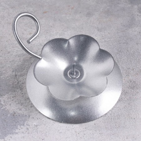 Climb "Flower N" metal per candle, 9x3.5 cm, silver-2