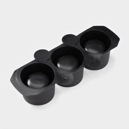 Form for the ice “cylinder”, silicone, 21 × 4.5 × 9 cm, 3 cells (5.5 × 4.5cm), black color is black-2
