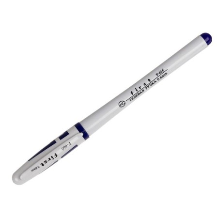 Gel pen, 0.5 mm, blue rod, white body, with rubber hold-8