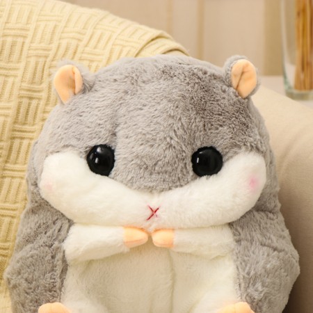 Soft toy "Hamster" with a blanket, 30 cm, gray color-4