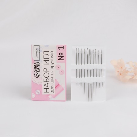 Set of sewing needles No. 1, d = 0.7 / 0.8 / 0.9 mm, 3.6 - 5.5 cm, 10 pcs