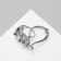 Brooch "Heart" Pearl, white color in silver
