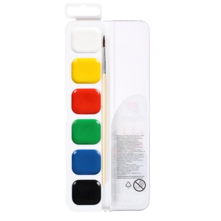 Watercolor "Ray" classics, 6 colors, with a brush-1