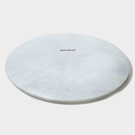Plate Glass Pies of Dolyana "Marble White", D = 17.5 cm-2