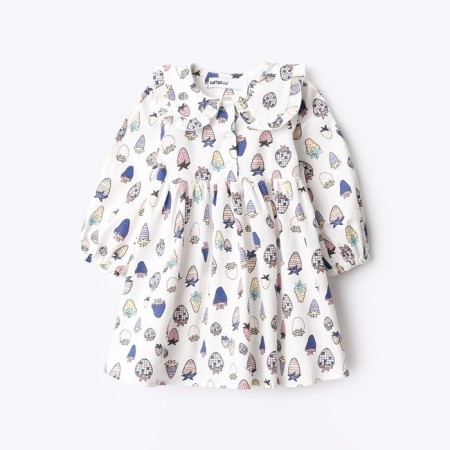 Baby dress with collar Kaftan "Berries" R.34 (122-128 cm)-4