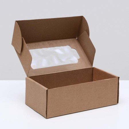 Self -charged box, with a window, brown, 23 x 12 x 8 cm-1