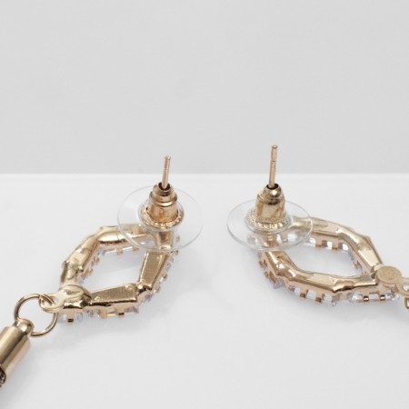 Hanging earrings with the ode "Odyssey" Ellipse, the color is white in gold-1