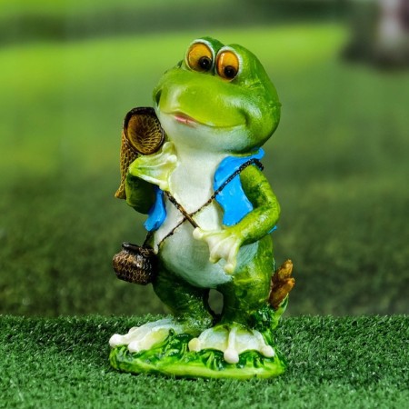 Garden figure "Frog Traveler" 20x11x8cm
