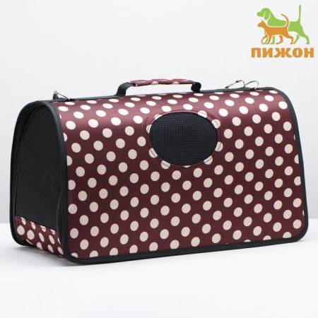 Bag - carrying for animals "peas", brown, size L, 53 x 21 x 29 cm