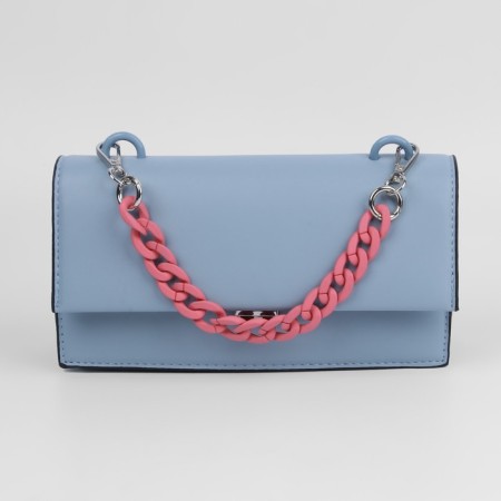 A chain for a bag, with carbines, plastic, 23 × 17 mm, 30 cm, dusty rose/silver color-3