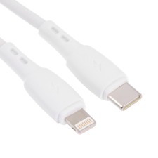 Кабель Carmega CAR-C-CL1M-WH, Lightning - Type-C , 3 А, 30 Вт, 1 м, белый