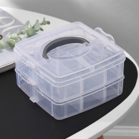 Organizer for storage, 2 tiers, 12 cells, 16 × 15 × 9 cm, color mix-9