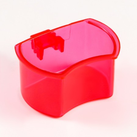 A bowl for birds with a mount to the rods 5x3.5 cm, red-1