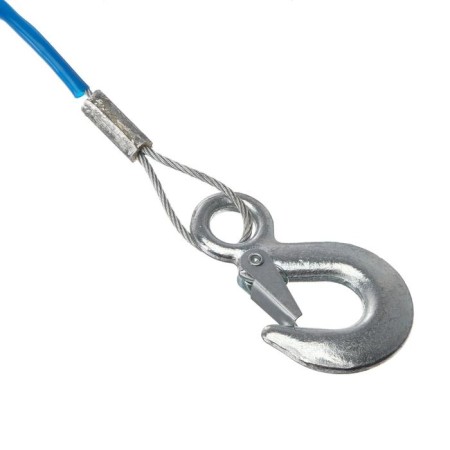Torso towing cable, metal in PVC braid, 4m, 3 tons, 2 hooks-1