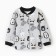 Children's blouse with long sleeve, gray/animals, height 62 cm