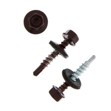 Self-tapping screws Krep roof tundra with a drill 4.8x28 mm, dark brown 1 kg