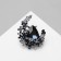 Brooch "Empress" crescent, white-blue color in silver
