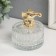 Casket Glass, ceramics "Golden Elephant" 7.8x7.8x9 cm
