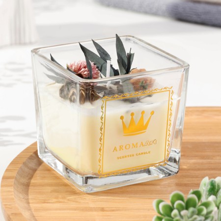 Aromatic candle "Aroma Art", passionate samba, square, 8x10.5 cm-4