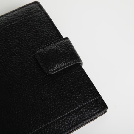 Male purse on magnet 3 in 1, department for auto documents, passports, black color-3