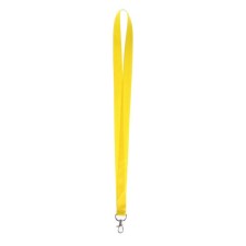 Badge tape width-20 mm, length-90 cm with a metal carbine, yellow
