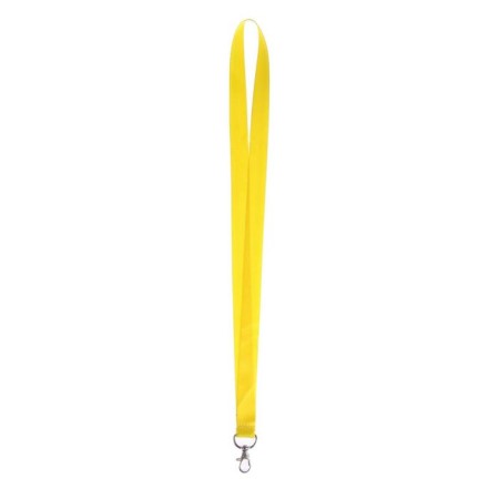 Badge tape width-20 mm, length-90 cm with a metal carbine, yellow