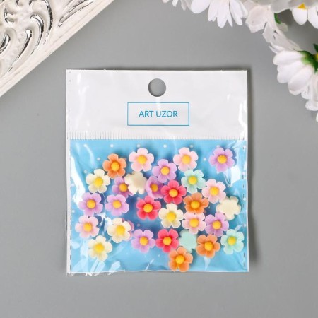 Decor for creativity plastic "Multi -colored forget -me -nots" set of 30 pcs 1x1 cm-3