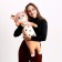 Soft toy "cat" in a deer costume, 90 cm