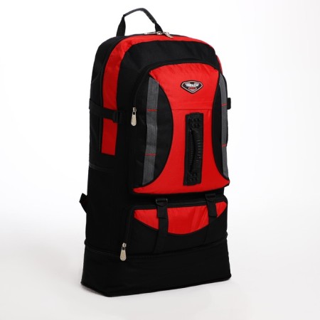 Tourist backpack on lightning, 4 external pockets, red/black color-3