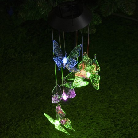 Garden lamp on the solar battery "Butterflies", 12.5 × 86 × 12.5 cm, 6 LED, glow of multi-2