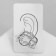 Earring "Kaff" Branch with leaves, silver color
