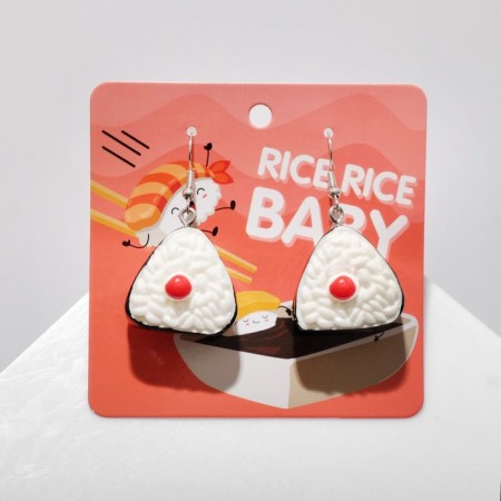 Earrings plastic "Sushi" roll, color-1