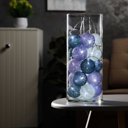Garland “thread” 5 m with nozzles “Gray-green balls”, ip20, transparent thread, 20 LED, white glow, 220 V-7