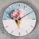 Wall clock, series: interior, "pink horn", smooth move, d-30 cm