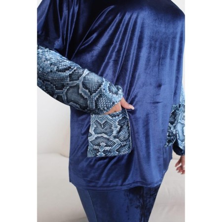 Female suit, size 54, blue color-10