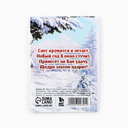 New Year. Notepad A7, 16 L "Magic New Year!"-3