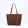Bag Women's Tout with zipper, brown color
