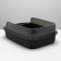 Toilet with transparent sides with a scoop and filter, 50 x 34 x 18 cm, black
