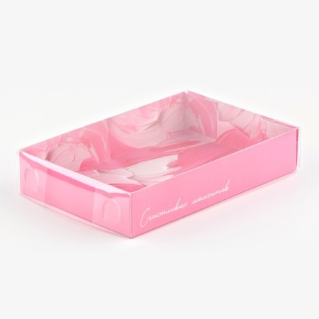 Confectionery packaging, Makarun box with PVC lid, "Happy Moments", 17 x 12 x 3 cm